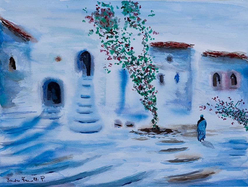 Mistero blu - 2019 - Acquerelli su carta cotone - cm.61x46