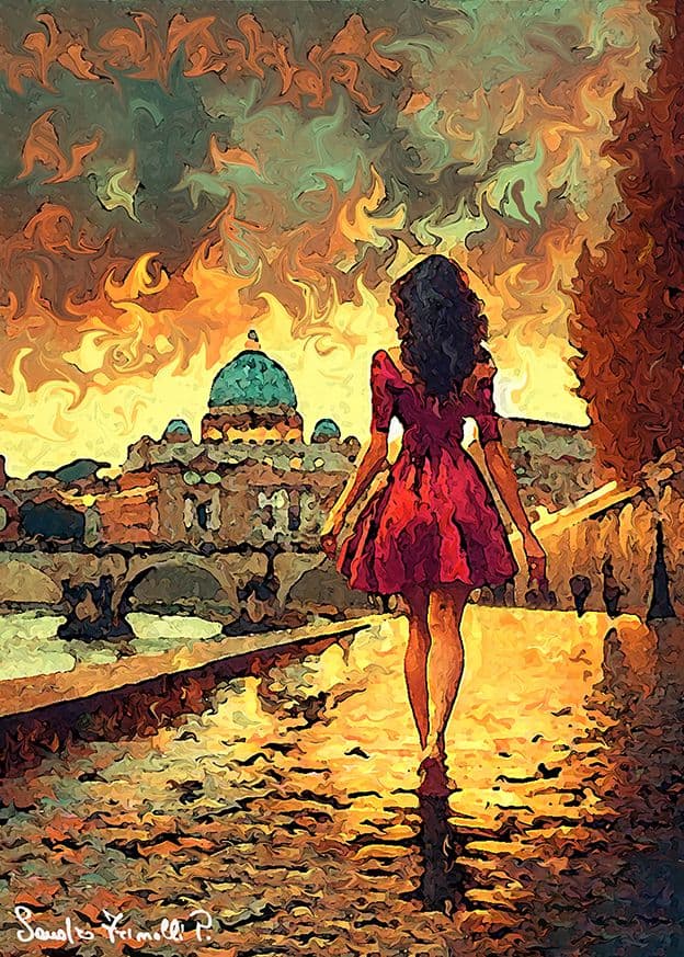 Roma mia - 2024 - Dipinto digitale stampato su tela - cm. 50x70