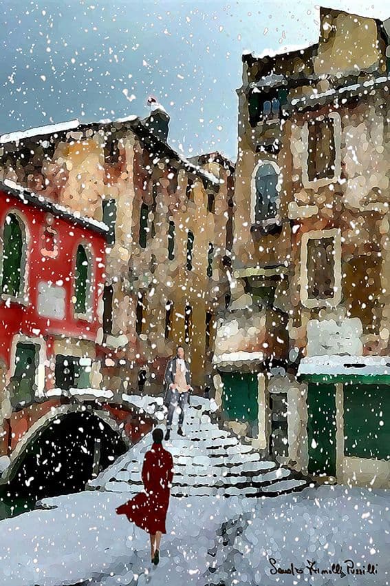 Neve a Venezia - Stampa su tela - cm.50x70