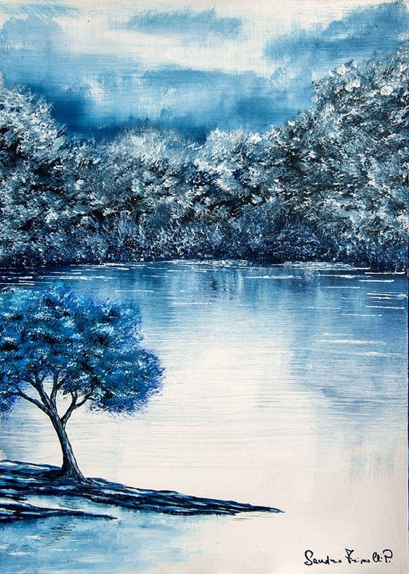 Lago blu - 2021 - Acrilico su tela - cm.50x70