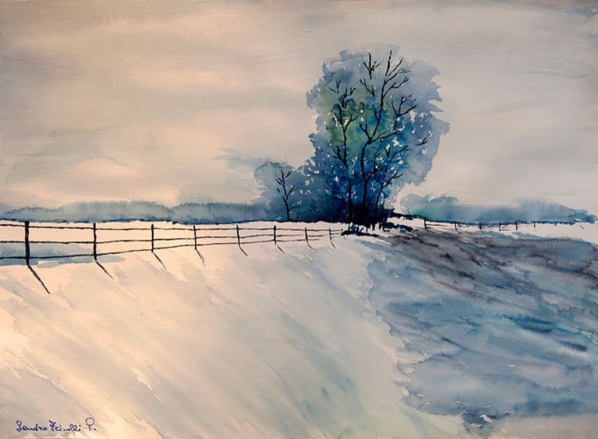 Mattino d'inverno - 2019 - Acquerelli su carta cotone - cm.61x46