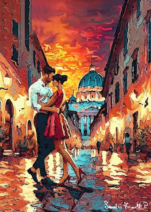 Tango - 2024 - Dipinto digitale stampato su tela - cm. 50x70