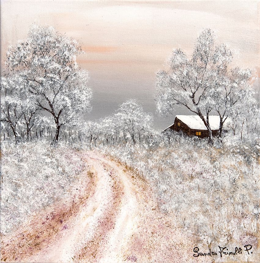 La prima neve - 2022 - Acrilico su tela - cm.40X40